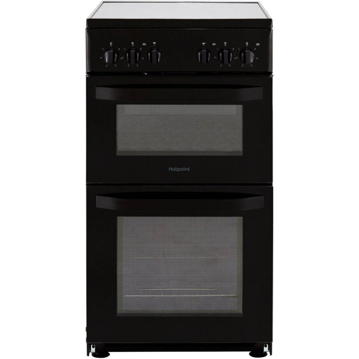 Hotpoint HD5V92KCB 50cm Double Cavity Electric Cooker With Ceramic Hob - Black | Atlantic Electrics