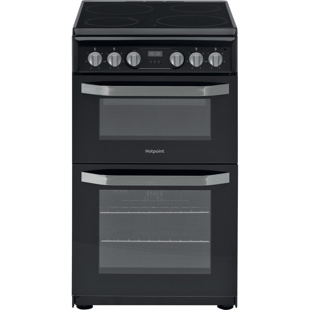 HOTPOINT HD5V93CCB 50cm Double Oven Electric Cooker With Ceramic Hob - Black - Atlantic Electrics - 39477931802847 