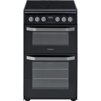Thumbnail HOTPOINT HD5V93CCB 50cm Double Oven Electric Cooker With Ceramic Hob - 39477931802847