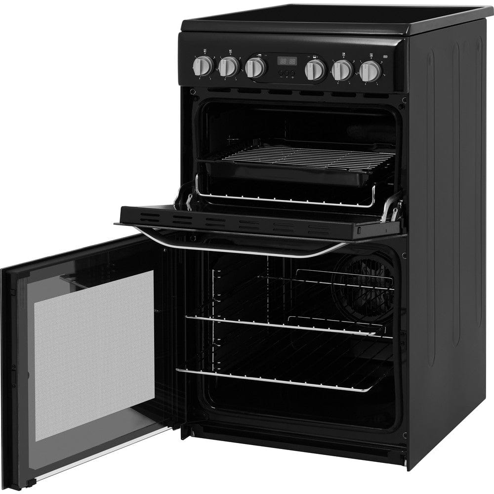 HOTPOINT HD5V93CCB 50cm Double Oven Electric Cooker With Ceramic Hob - Black | Atlantic Electrics - 39477931639007 
