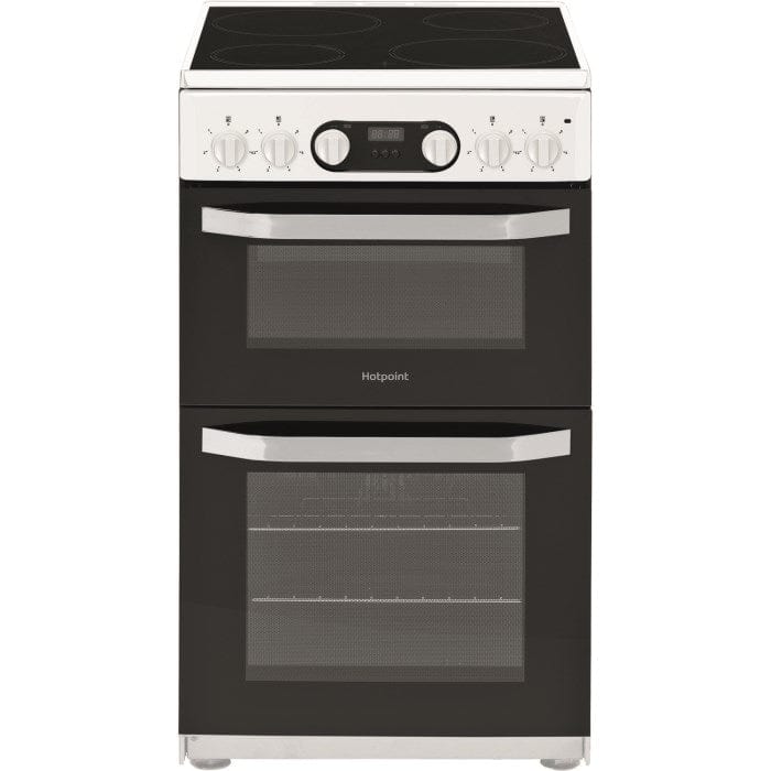 Hotpoint HD5V93CCW 50cm Double Oven Electric Cooker With Ceramic Hob - White - Atlantic Electrics - 39477928952031 