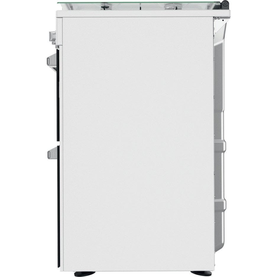 Hotpoint HD67G02CCW 60cm Gas Cooker in White Twin Cavity Oven Gas Hob | Atlantic Electrics