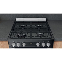 Thumbnail Hotpoint HDM67G0C2CB 60cm Gas Cooker in Black Twin Cavity Oven Gas Hob - 39477933637855