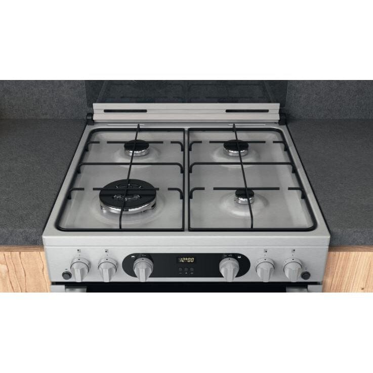 Hotpoint HDM67G0C2CX 60Cm Gas Cooker with Double Oven Inox - Atlantic Electrics - 39477933113567 