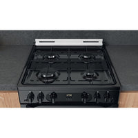 Thumbnail Hotpoint HDM67G0CCB 60cm Gas Cooker in Black Twin Cavity Oven Gas Hob - 39477934325983