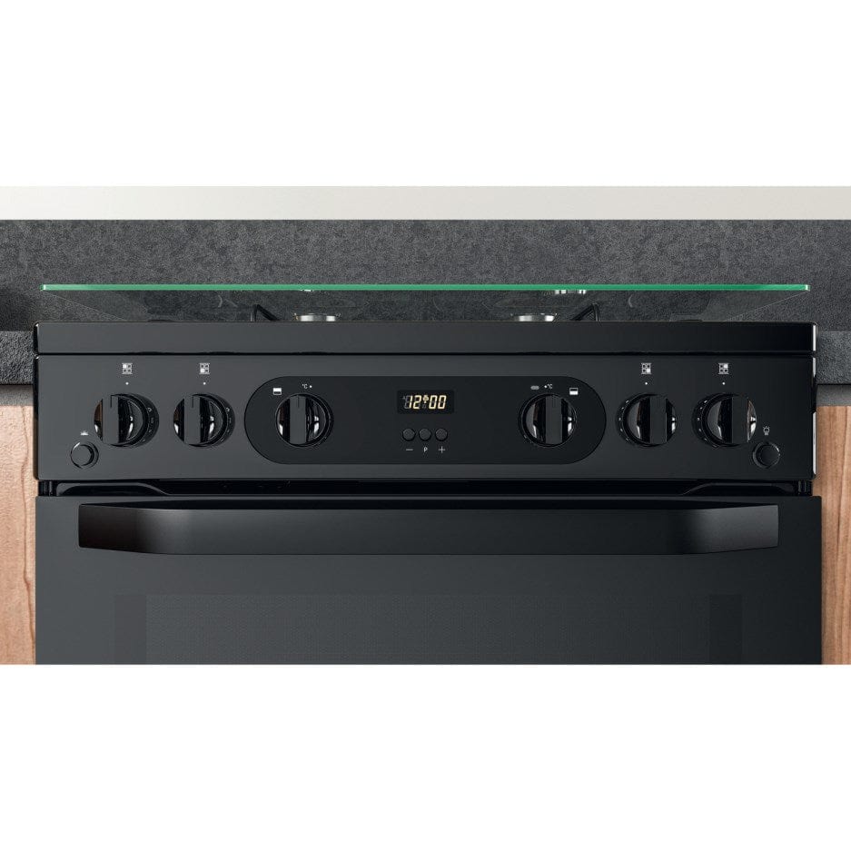 Hotpoint HDM67G0CCB 60cm Gas Cooker in Black Twin Cavity Oven Gas Hob - Atlantic Electrics - 39477934424287 
