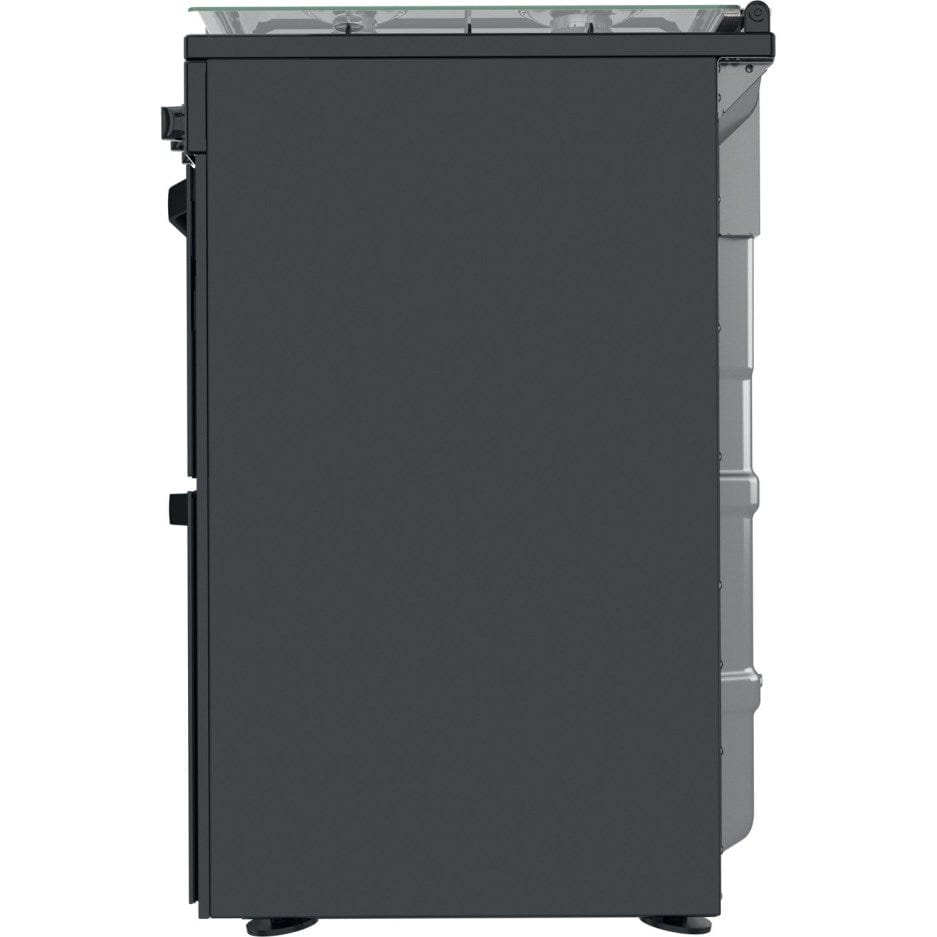 Hotpoint HDM67G0CCB 60cm Gas Cooker in Black Twin Cavity Oven Gas Hob - Atlantic Electrics - 39477933932767 