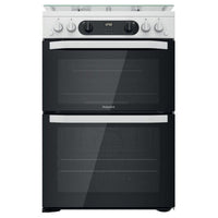 Thumbnail Hotpoint HDM67G0CCW 60cm Gas Cooker in White Twin Cavity Oven Gas Hob | Atlantic Electrics- 39477933670623