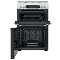Thumbnail Hotpoint HDM67G0CCW 60cm Gas Cooker in White Twin Cavity Oven Gas Hob - 39477933834463
