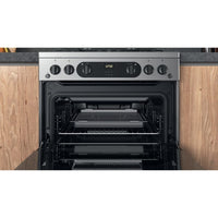 Thumbnail Hotpoint HDM67G0CCX 60cm Gas Double Oven Cooker Inox with Black Controls | Atlantic Electrics- 39477936390367