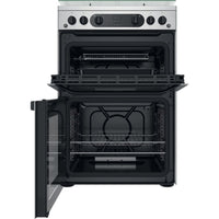 Thumbnail Hotpoint HDM67G0CCX 60cm Gas Double Oven Cooker Inox with Black Controls - 39477936586975