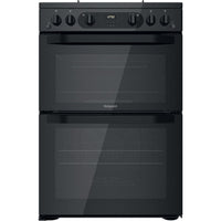 Thumbnail Hotpoint HDM67G0CMB 60cm Gas Cooker in Black Twin Cavity Oven Gas Hob - 39477936619743