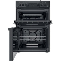 Thumbnail Hotpoint HDM67G0CMB 60cm Gas Cooker in Black Twin Cavity Oven Gas Hob - 39477937242335