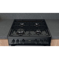 Thumbnail Hotpoint HDM67G0CMB 60cm Gas Cooker in Black Twin Cavity Oven Gas Hob - 39477937111263