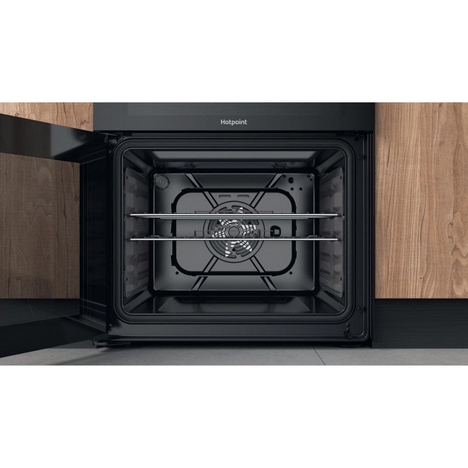 Hotpoint HDM67G9C2CB 60cm Dual Fuel Cooker in Black Double Oven Gas Hob - Atlantic Electrics - 39477937012959 