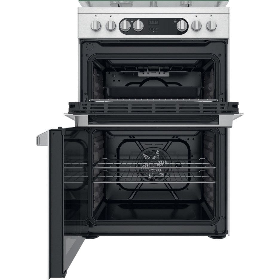 Hotpoint HDM67G9C2CX 60cm Double Oven Dual Fuel Cooker Inox | Atlantic Electrics - 39477933015263 