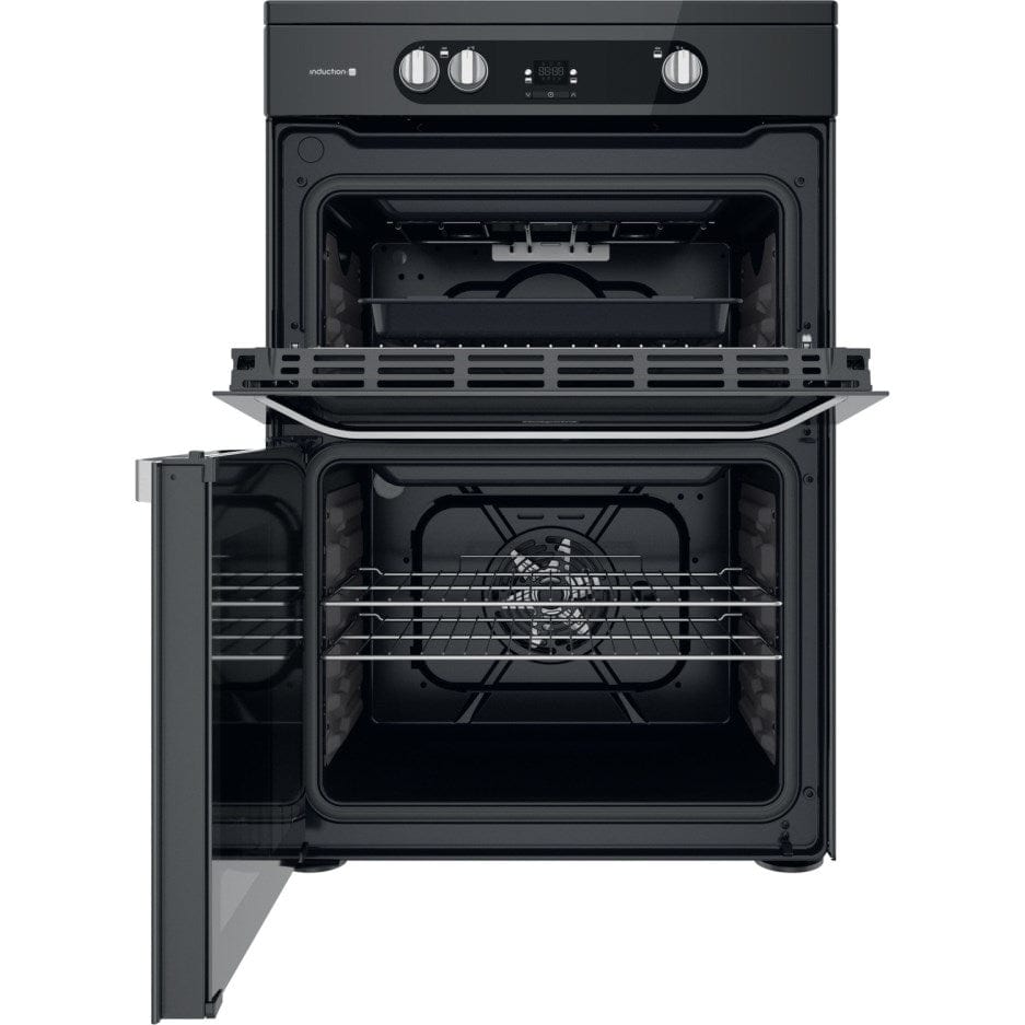 Hotpoint HDM67I9H2CB 60cm Double Oven Induction Electric Cooker - Black - Atlantic Electrics - 39477934391519 