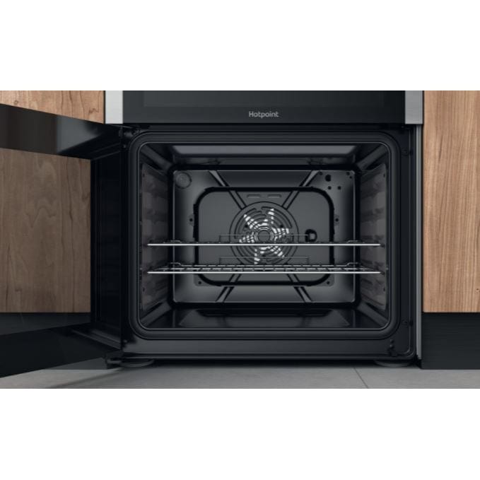 Hotpoint HDM67I9H2CX 60cm Electric Cooker in Silver Double Oven Induction Hob | Atlantic Electrics - 39477938028767 