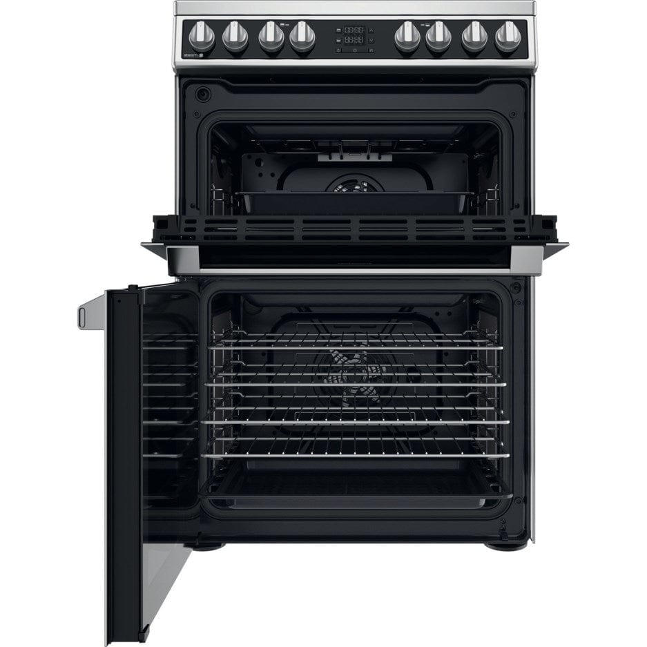 Hotpoint HDM67V8D2CX 60cm Double Oven Electric Cooker - Stainless Steel - Atlantic Electrics - 39477936423135 