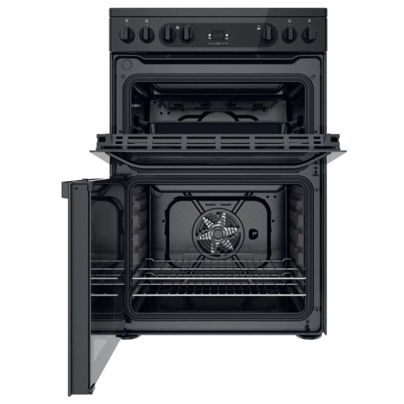 Hotpoint HDM67V92HCB 60cm Electric Cooker with Ceramic Hob - Black | Atlantic Electrics - 39477938618591 