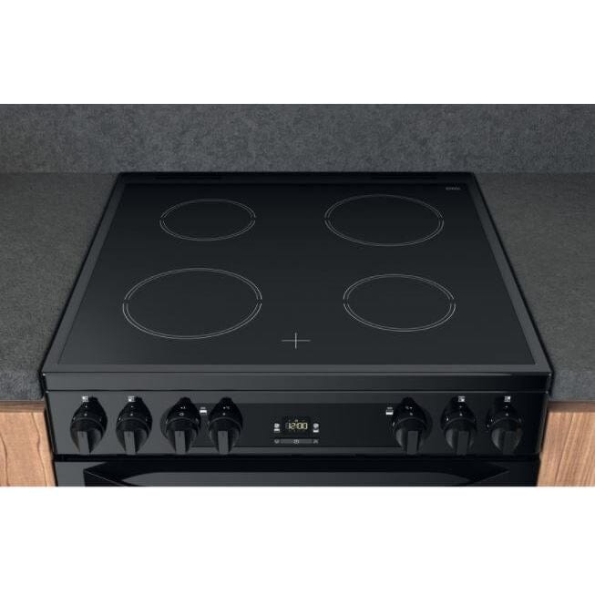 Hotpoint HDM67V92HCB 60cm Electric Cooker with Ceramic Hob - Black | Atlantic Electrics