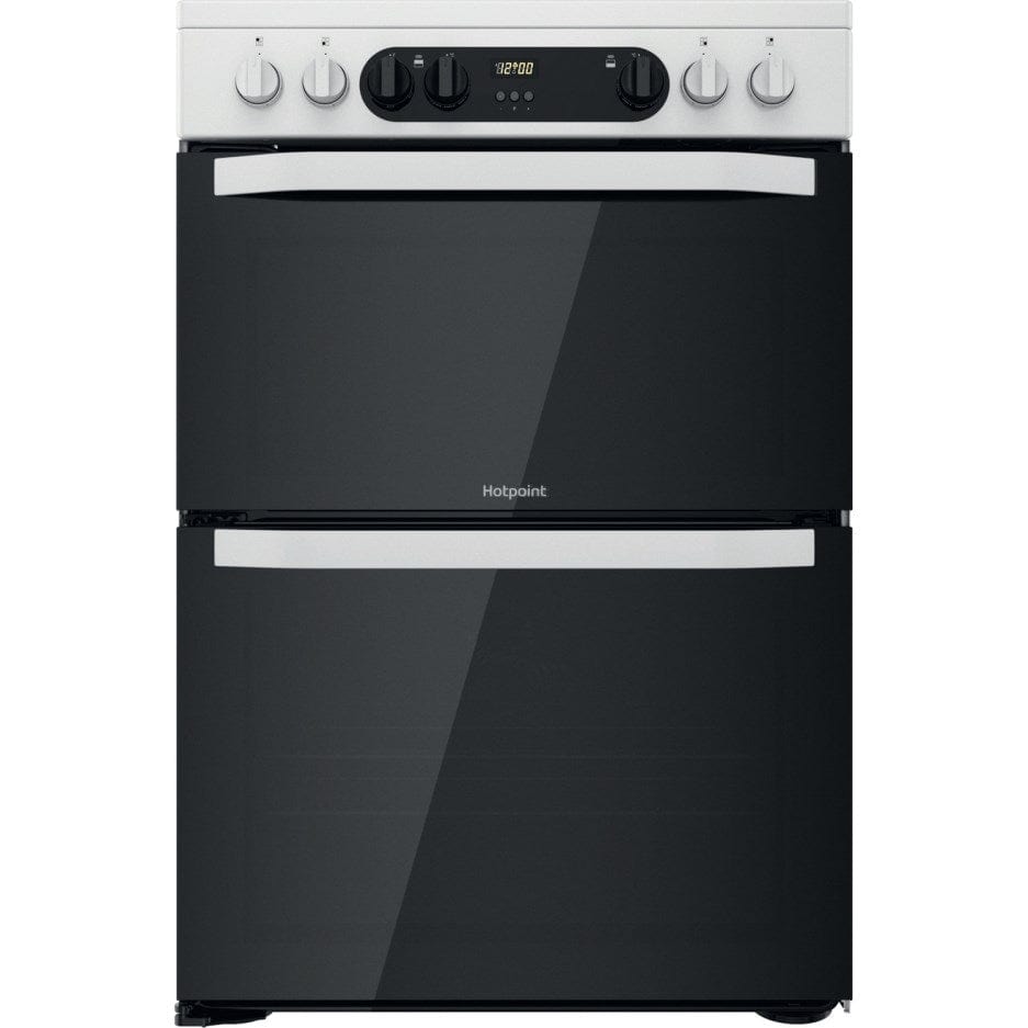 Hotpoint HDM67V9CMW 60cm Double Oven Electric Cooker - White | Atlantic Electrics - 39477937733855 