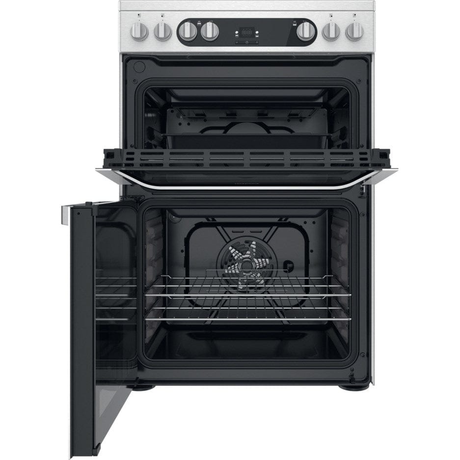 Hotpoint HDM67V9HCX 60cm Double Oven Electric Cooker - Stainless Steel | Atlantic Electrics - 39477937668319 