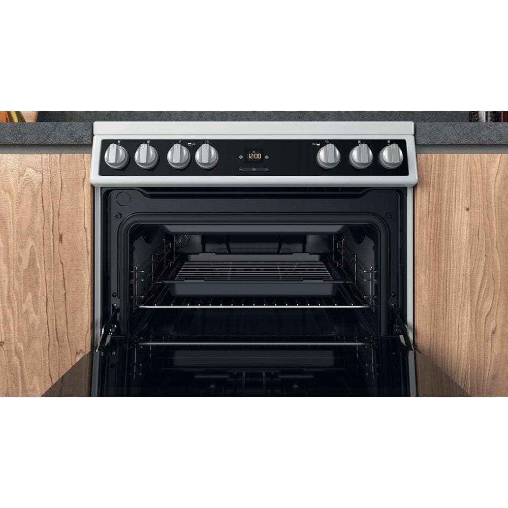 Hotpoint HDT67V9H2CW 60cm Double Oven Electric Cooker - White | Atlantic Electrics