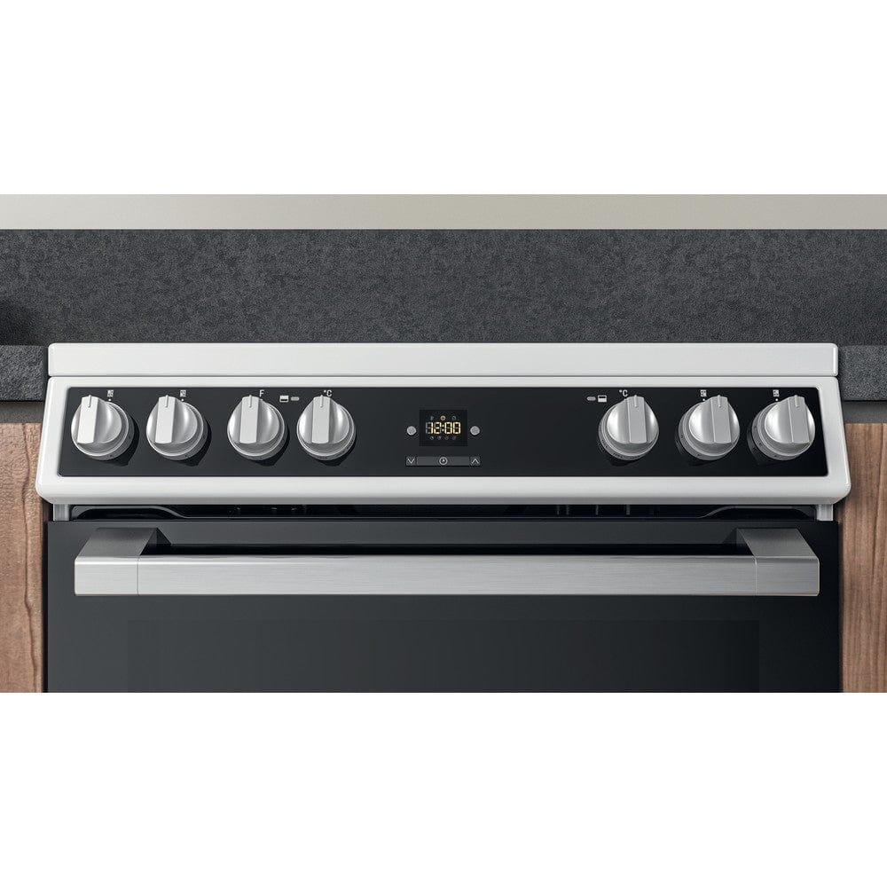 Hotpoint HDT67V9H2CW 60cm Double Oven Electric Cooker - White | Atlantic Electrics - 39477940027615 