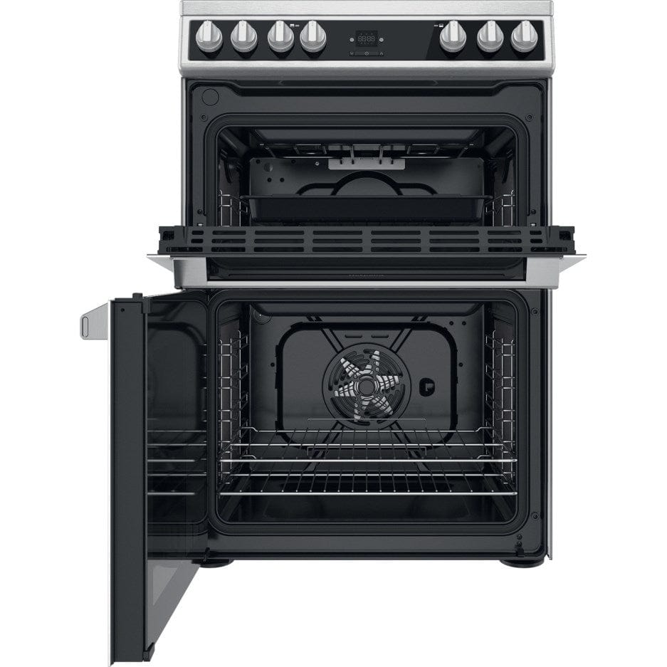 Hotpoint HDT67V9H2CX 60cm Double Oven Electric Cooker - Stainless Steel | Atlantic Electrics