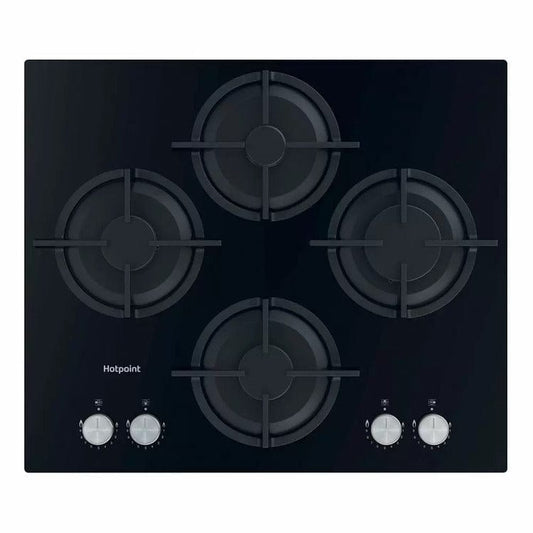 Hotpoint HGS61SBK 60cm 4 Zone Gas Hob - Black | Atlantic Electrics