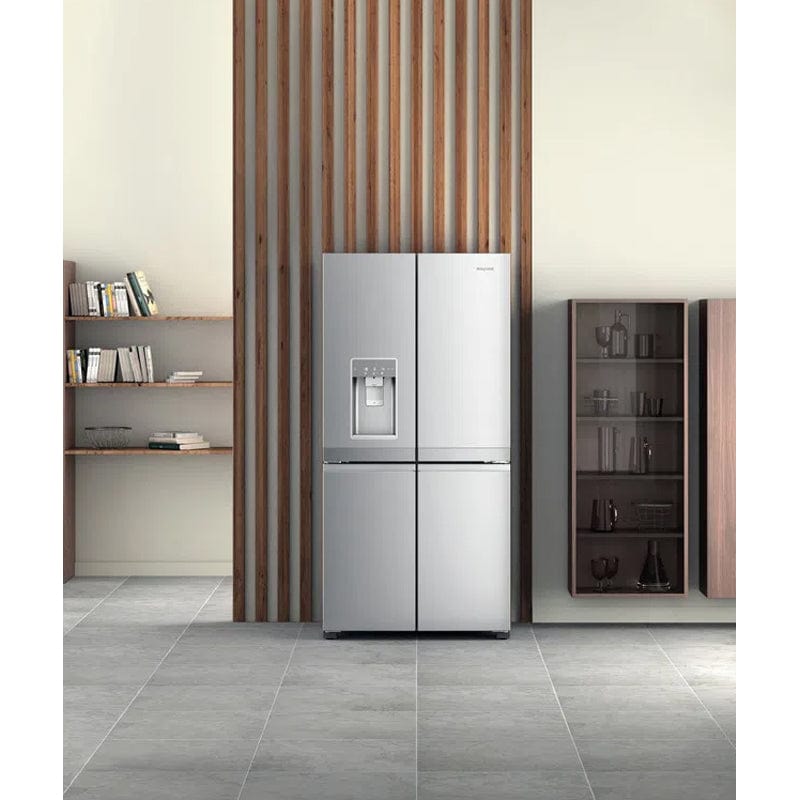 Hotpoint HQ9IMO1L UK Wi-Fi Enabled American Style 4-Door Plumbed Fridge Freezer - Stainless Steel - Atlantic Electrics - 39478010511583 