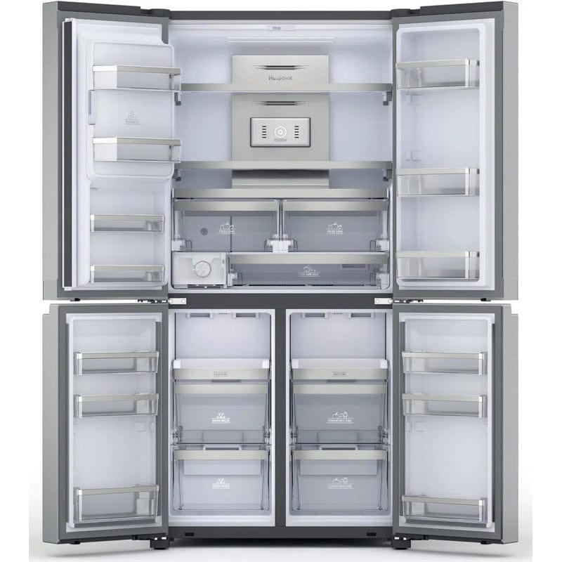 Hotpoint HQ9IMO1L UK Wi-Fi Enabled American Style 4-Door Plumbed Fridge Freezer - Stainless Steel - Atlantic Electrics - 39478010413279 