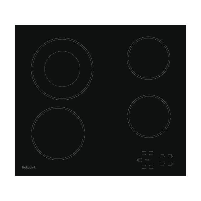 HOTPOINT HR612CH 4 Zone Crystal Finish CeramicTouch Control Hob in Black | Atlantic Electrics - 39478012739807 