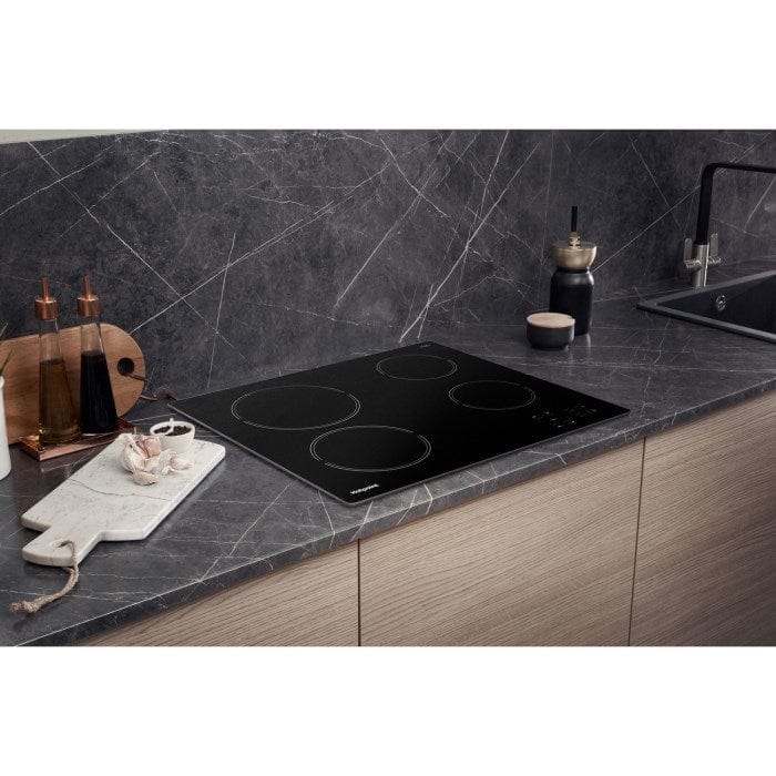 HOTPOINT HR612CH 4 Zone Crystal Finish CeramicTouch Control Hob in Black - Atlantic Electrics - 39478013001951 