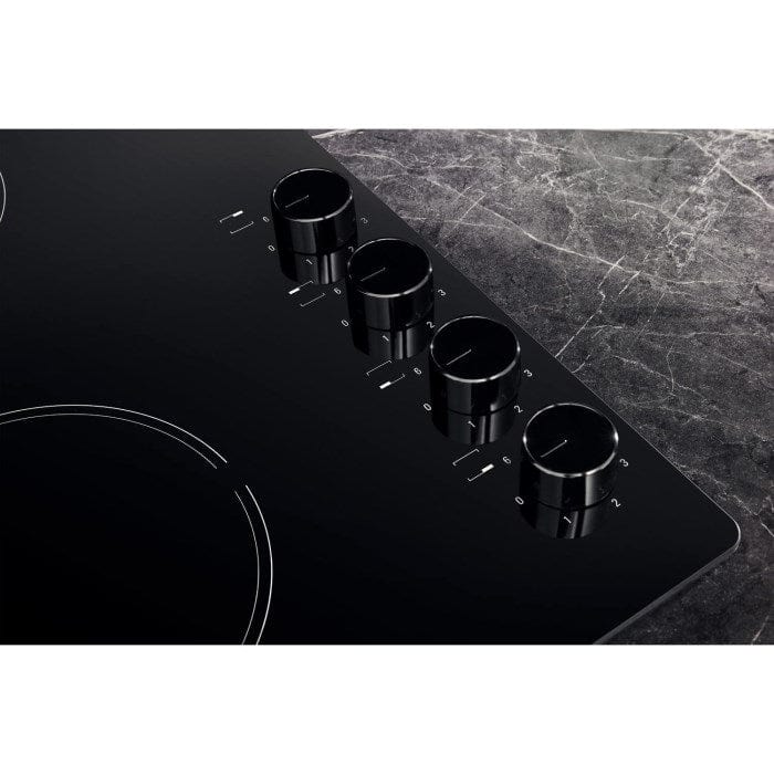 HOTPOINT HR619CH 58cm Four Zone Ceramic Hob With Side Controls - Black | Atlantic Electrics - 39478012346591 