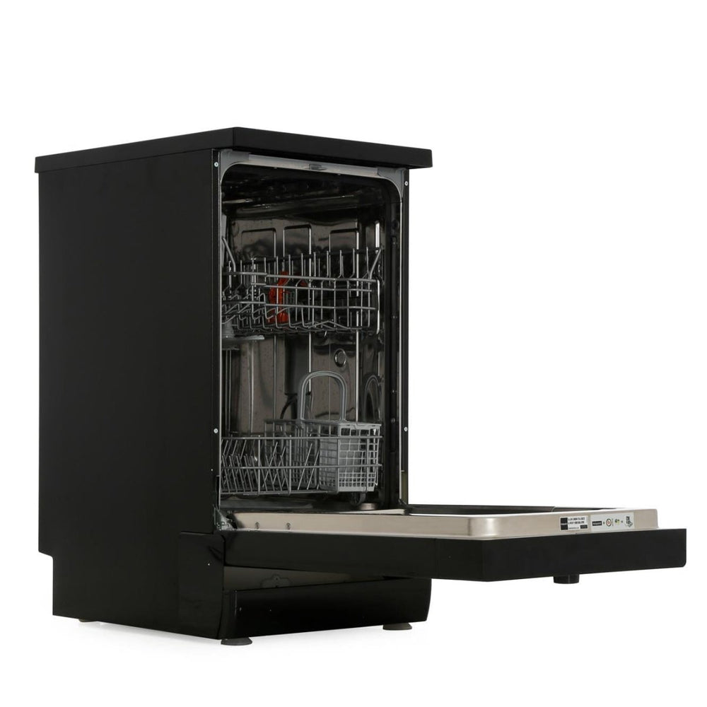 Hotpoint HSFE1B19B Aquarius Slimline 10 Place Freestanding Dishwasher - Black | Atlantic Electrics - 39478012149983 