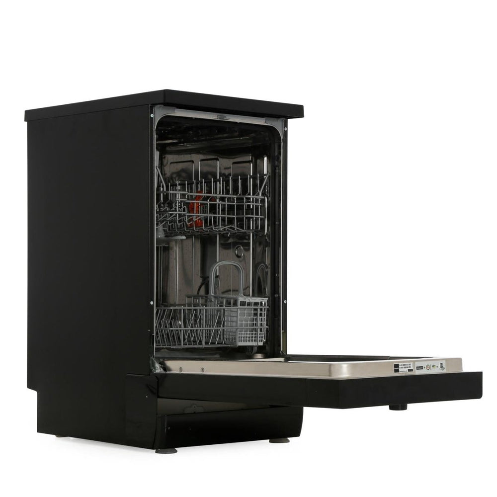 Hotpoint HSFE1B19B Aquarius Slimline 10 Place Freestanding Dishwasher - Black - Atlantic Electrics - 39478012149983 