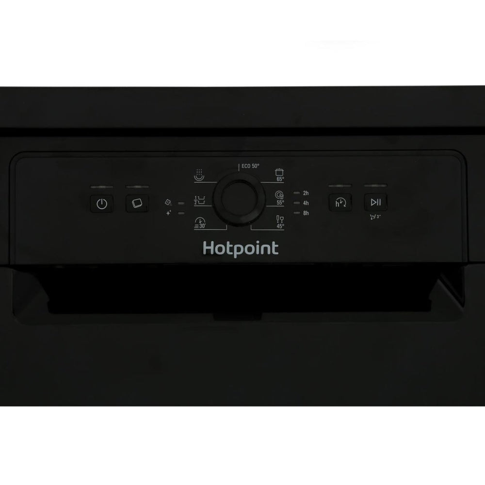 Hotpoint HSFE1B19B Aquarius Slimline 10 Place Freestanding Dishwasher - Black | Atlantic Electrics - 39478011986143 