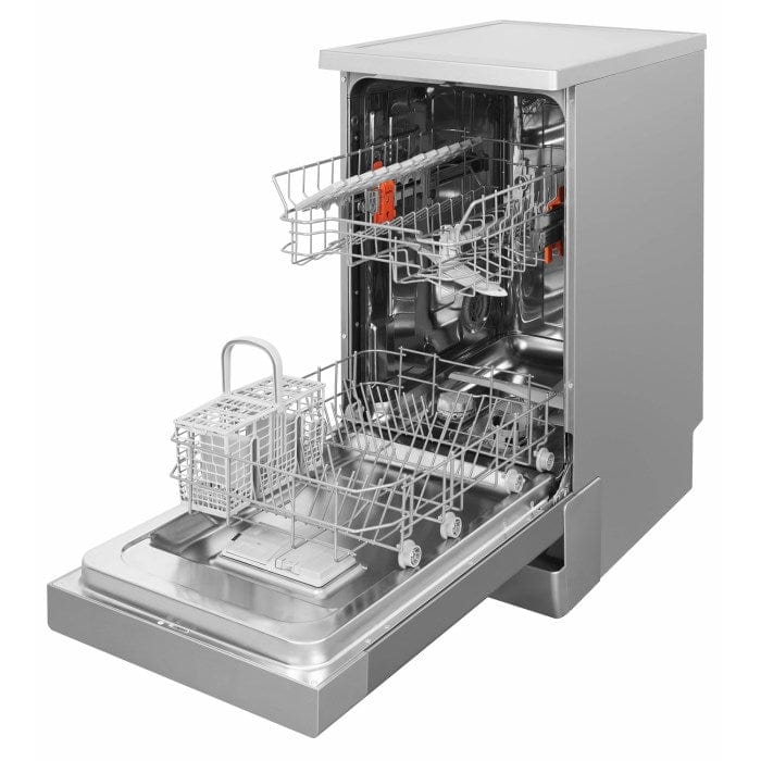 Hotpoint HSFE1B19S Aquarius Slimline 10 Place Freestanding Dishwasher - Silver - Atlantic Electrics - 39478015394015 