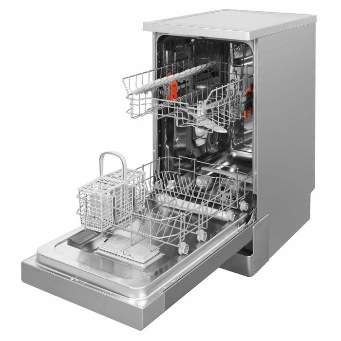 Hotpoint HSFE1B19S Aquarius Slimline 10 Place Freestanding Dishwasher - Silver | Atlantic Electrics - 39478015394015 
