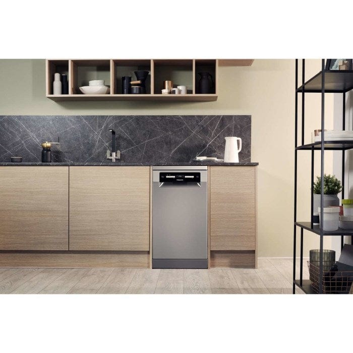 HOTPOINT HSFO3T223WX 10 Place Slimline Freestanding Dishwasher - Stainless Steel | Atlantic Electrics