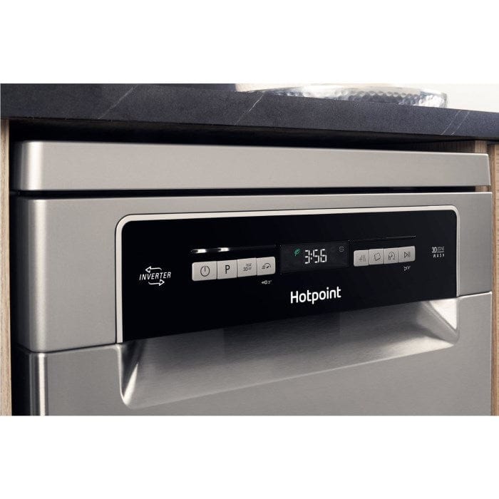 HOTPOINT HSFO3T223WX 10 Place Slimline Freestanding Dishwasher - Stainless Steel | Atlantic Electrics - 39478015983839 