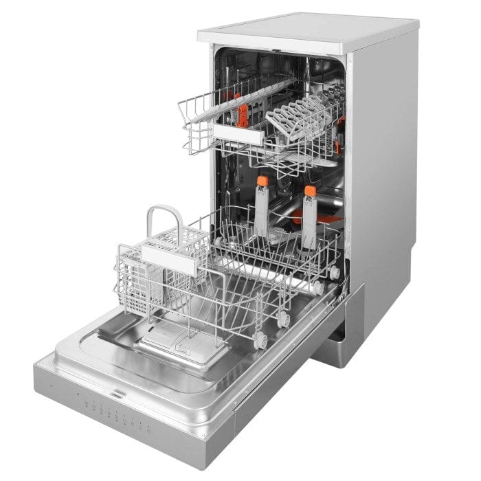 HOTPOINT HSFO3T223WX 10 Place Slimline Freestanding Dishwasher - Stainless Steel | Atlantic Electrics - 39478016016607 