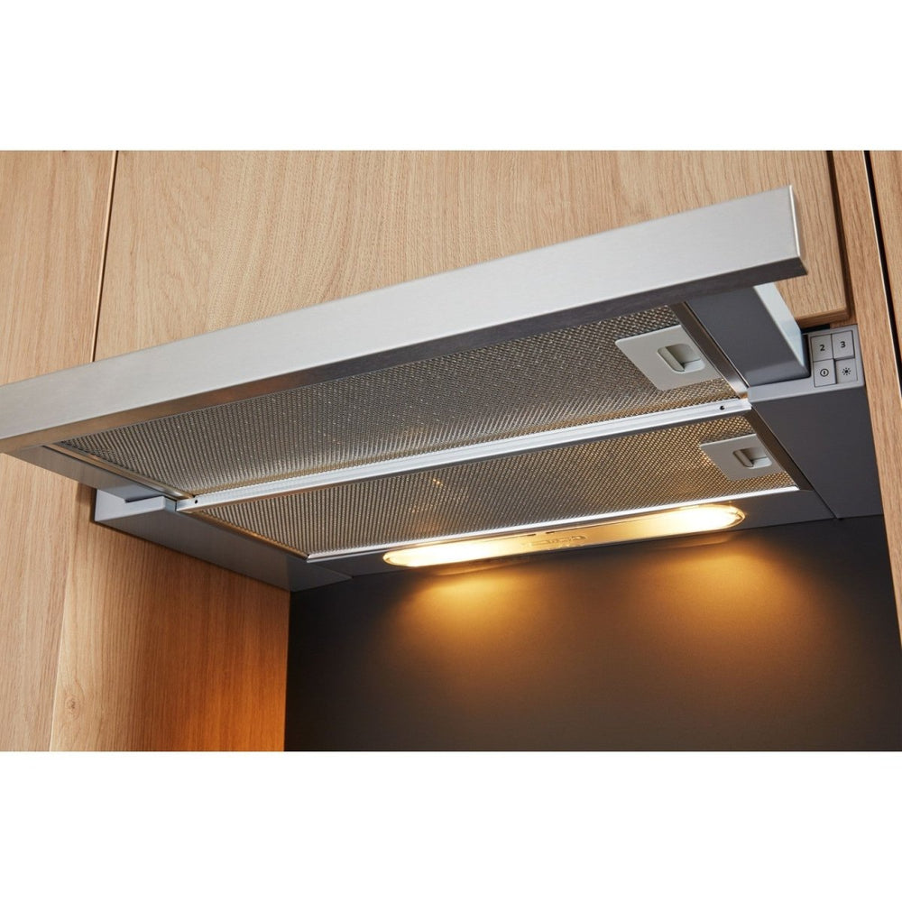 Hotpoint HSFX 60cm wide Telescopic Cooker Hood Stainless Steel - Atlantic Electrics - 41215872073951 