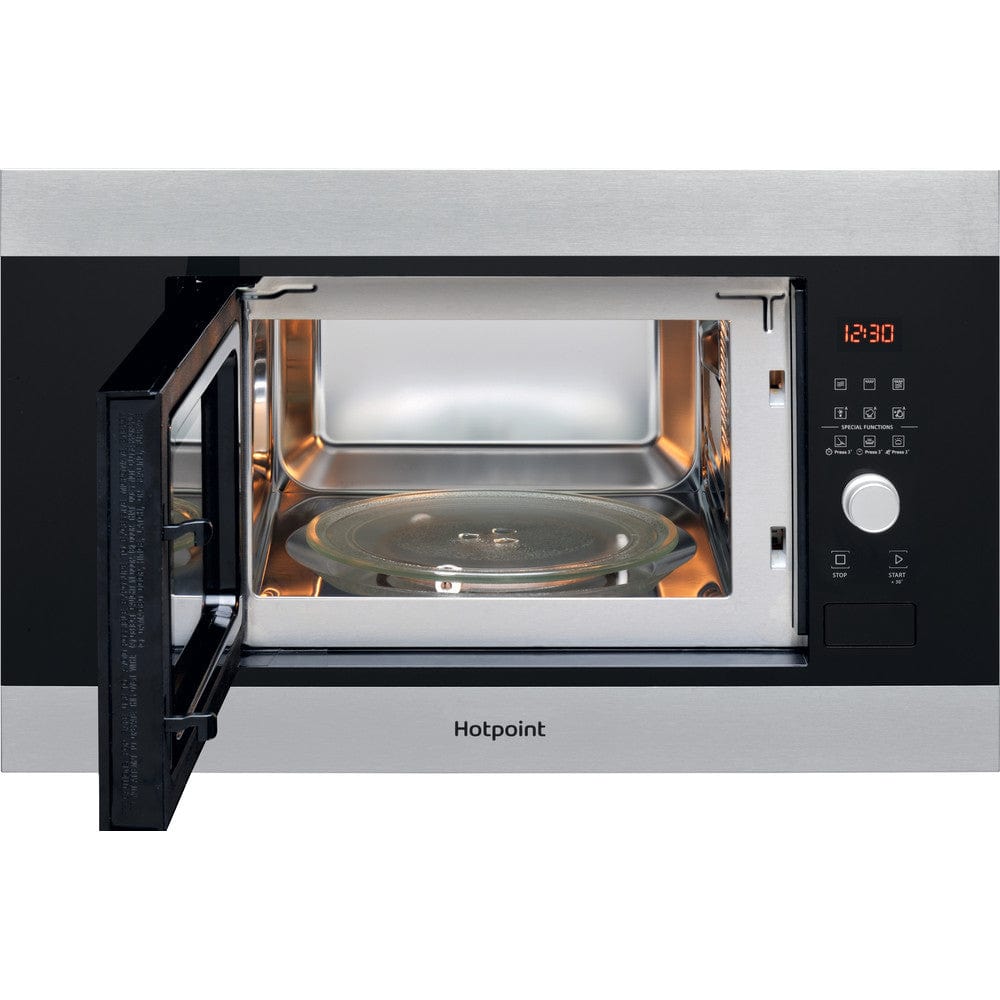 Hotpoint MF20GIXH Built In 20 Liter 800 Watt Microwave With Grill Stainless Steel Effect | Atlantic Electrics - 39478015295711 