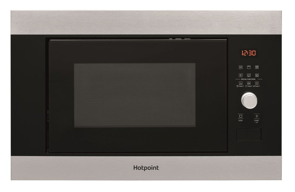 Hotpoint MF25GIXH Built In Microwave With Grill - Stainless Steel Effect - Atlantic Electrics - 39478014902495 