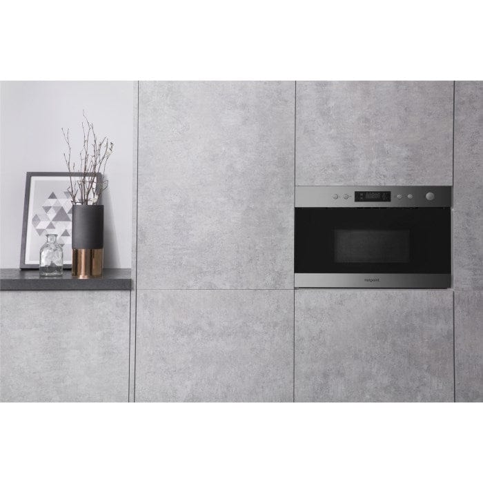 HOTPOINT MN314IXH 22L Built-in Microwave with Grill Stainless Steel | Atlantic Electrics