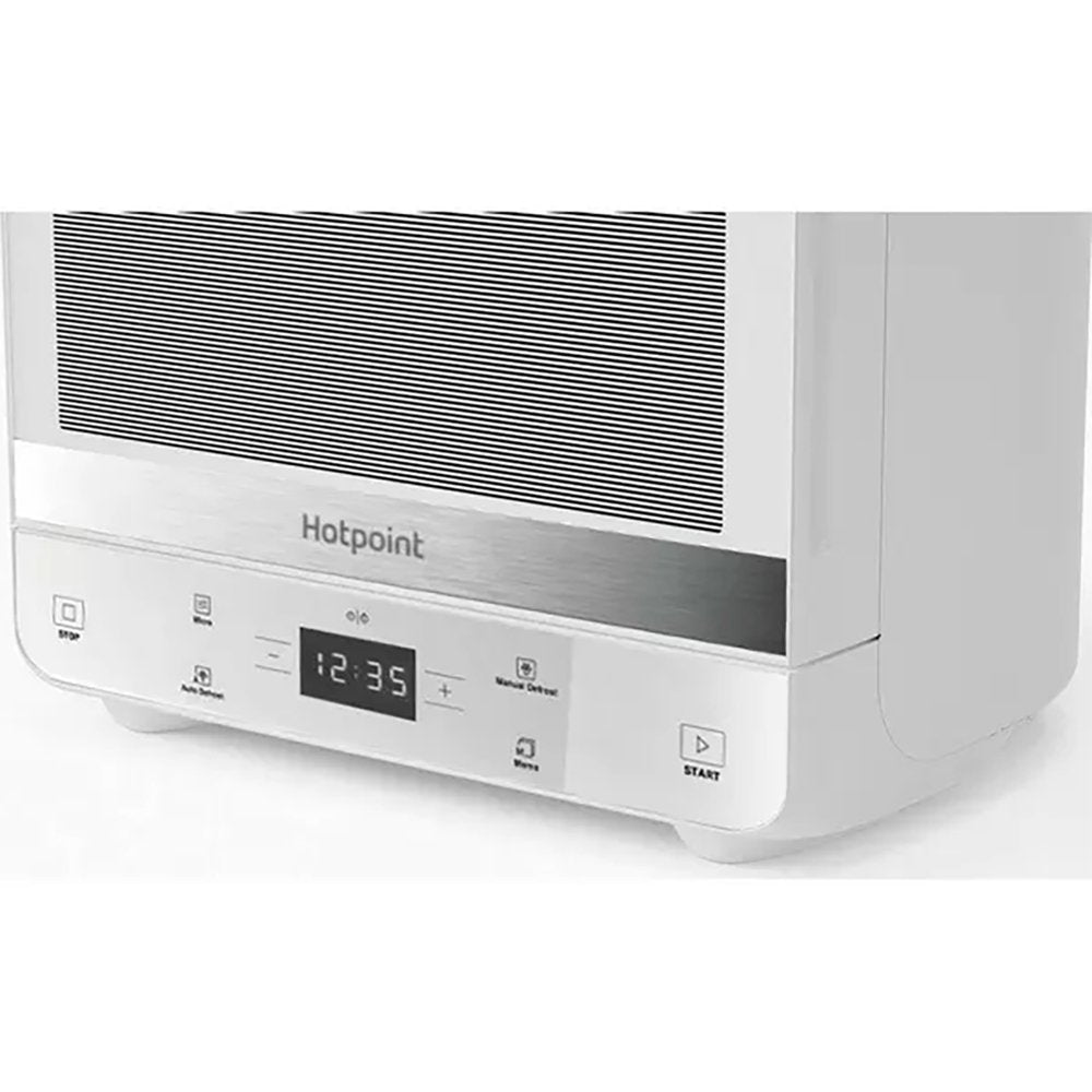 Hotpoint MWHC1331FW 13 Litre Curve Solo Microwave, 39.2cm Wide - White | Atlantic Electrics - 39478018736351 