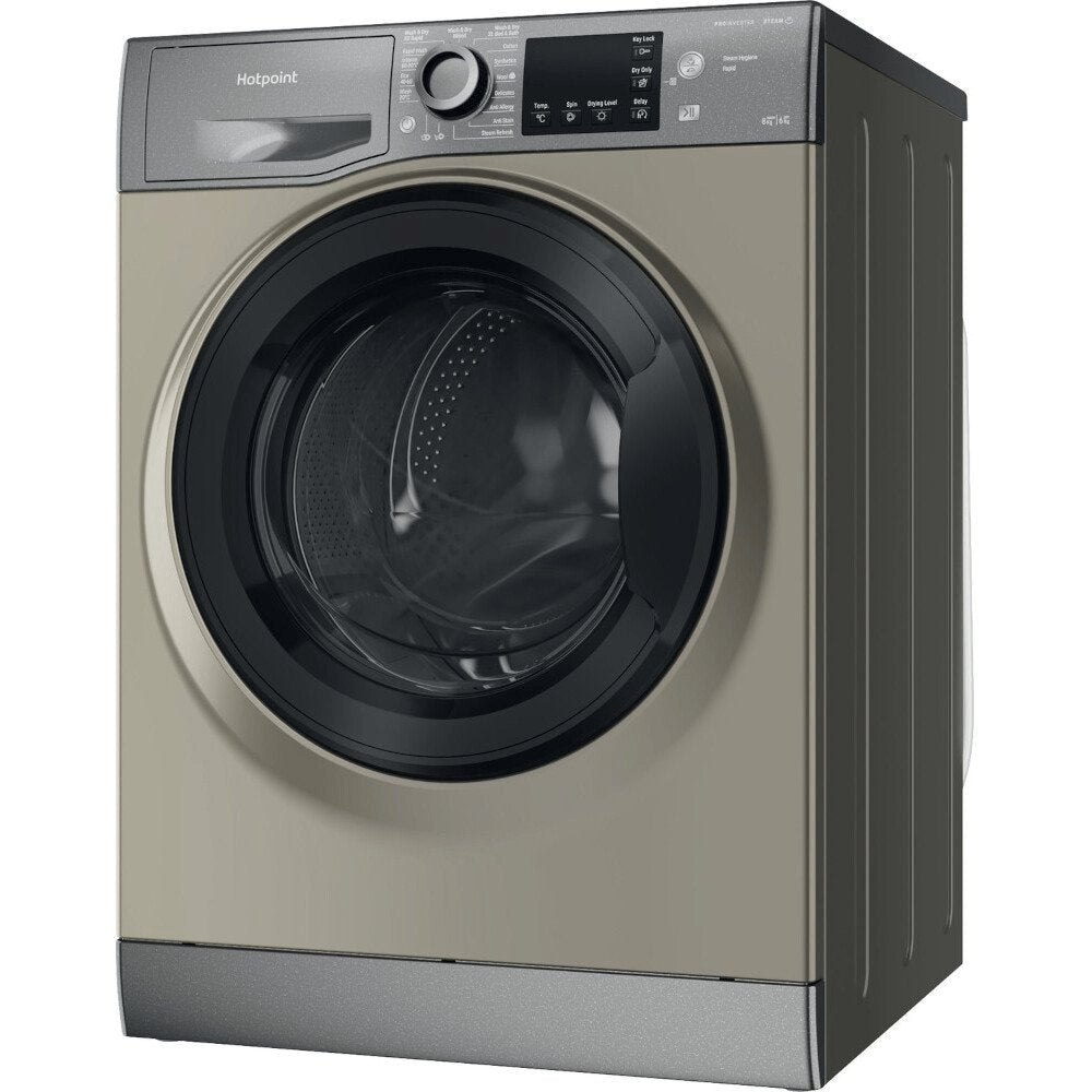 Hotpoint NDB8635GK 8kg/6kg Washer Dryer with 1400 rpm, 59.5cm Wide - Graphite | Atlantic Electrics - 39478023913695 